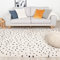 FRAAI | Home & Living Teppich Hochflor - Grand Dots Creme Schwarz - Punkte - Modern, Skandinavisch - Wohnzimmer, Esszimmer, Schlafzimmer - Fellteppich - Carpet