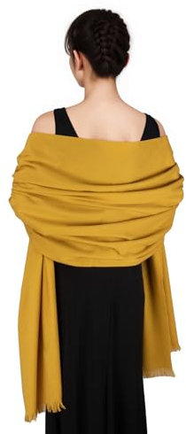 SWAT PANY Winter Schal Damen für Abendkleid Festlich Gelb Warme Pashmina Stola Schals tücher für Frauen