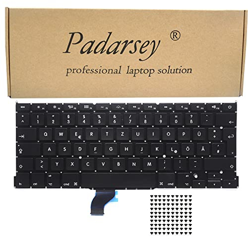 Pardarsey Laptop-Tastatur/Notebook Keyboard Ersatz Austausch Deutsch QWERTZ für MacBook Pro A1502 13 Inch Ende 2013-2015 (Deutsches Tastaturlayout)