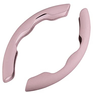 Ergocar Alcantara Sportlich Lenkradbezug D & Runde Forme Universal Modisch Segmentierte Auto Lenkradschutz Dauerhaft Anti-Rutsch Atmungsaktiv Lenkradhülle 38cm(15), Rosa