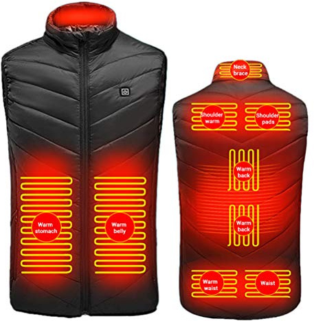 ARTOCT Beheizte Weste,USB elektrische Heizjacke mit 3 Stufen Heizeinstellungen Männer Frauen,Winter Body Warmer Weste Jagd, Outdoor, Camping