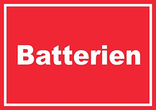 HB-Druck Batterien Mülltrennung Schild mit Text waagerecht A6 (105x148mm)