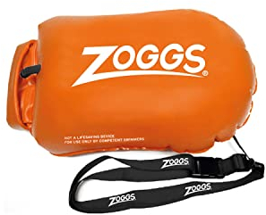 Zoggs Abschleppschwimmer, gut sichtbare Schwimmboje mit Trockensackkammer, Sicherheitsboje für Freiwasserschwimmer, Triathleten, Schnorcheln, sicheres Schwimmtraining, Orange