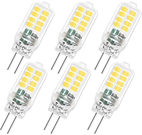 SCNNC Bombilla LED G4 12 V 3 W, no regulable, 16 SMD 300 LM blanco frío 6000 K, equivalente a 25 W bombilla halógena para lámpara, iluminación paisajista, luz de gabinete, habitación, lote de 6