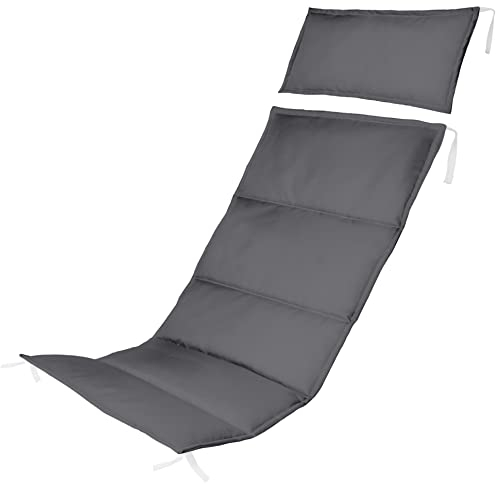 Ferocity Graphite Holz-Liegestuhl Auflage für Klappbar Klappliegestuhl Wasserabweisende Polster Hochwertiges Polyester Kissen mit Watte in der Farbe Graphite [145]
