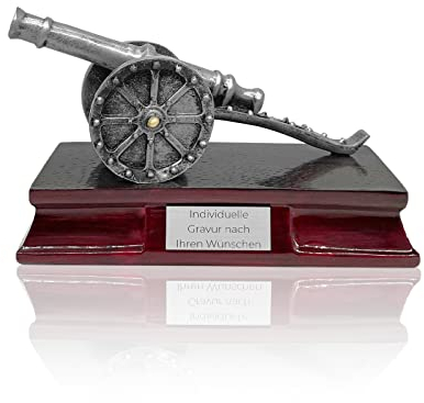 Zelaro Torkanone Fußball Pokal mit Gravur Wunschtext - Torschützen Pokal Fußball | Pokal Kinder Trophäe aus Resin Kunststoff | Torjäger Pokal Fussball für Jede Auszeichnung | 14 x 12cm in Silber