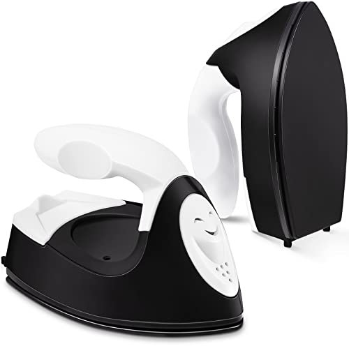 Honoson Mini-Basteleisen, Mini-Wärmepresse, kleines Bügeleisen, tragbar, handlich, mit Ladestation, Zubehör für Sicherungsperlen, Patch, DIY-Schuhe, T-Shirts, Wärmeübertragung, Vinyl-Projekte (schwarz