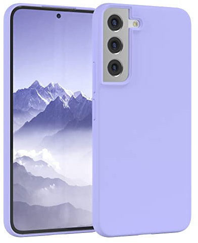 EAZY CASE Premium Silikon Handyhülle kompatibel mit Galaxy S22 5G Slimcover mit Kameraschutz und Innenfutter, Silikonhülle, Schutzhülle, Bumper, Handy Case, Hülle, Softcase, Lavendel Lila