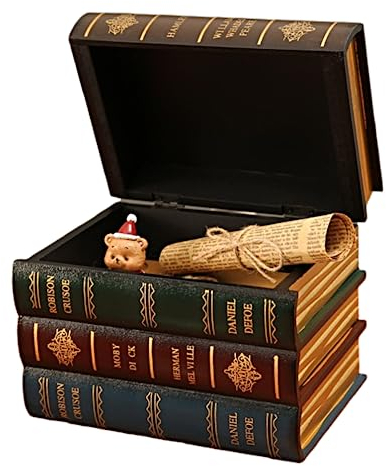 Buchförmige Schachtel,Aufbewahrungsbuch Antike Buchförmige Schachtel SchmuckAufbewahrungsbox für Heimdekoration Requisiten Büro Bücherregal Ornamente SchmuckAufbewahrungsbox für Armbänder