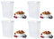 Shop4allsorts 4 x 5L Large Cereal Dispenser Dry Food Storage Tub Clear With White Lid Kitchen Food Tub