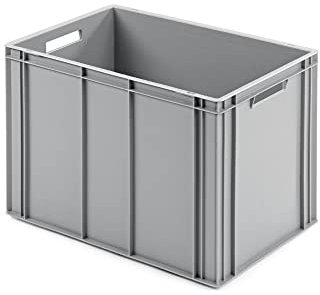 PROREGAL Bac Euro avec poignée ouverte | HxLxP 42x40x60cm | 70 litres | Gris | Eurobox, boîte industrielle, boîtes de rangement, empilables, conteneur de stockage, bacs de rangement