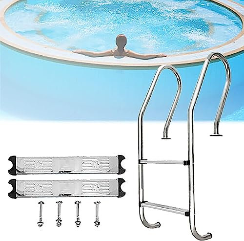 2-Stufen-Inground-Schwimmleiter Aus Edelstahl Schwimmbadleiter, 2-Stufen-Poolleiter Aus Edelstahl 304 Mit Rutschfester Trittfläche