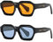 SHEEN KELLY Retro Thick Hexagon Sunglasses For Women Men Trendy Classic Square Orange Fashion 90s Glasses