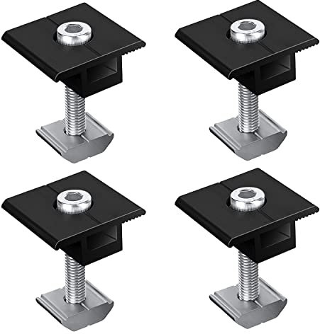 Morsetto centrale 4 morsetti centrali in alluminio nero 30 mm PV fotovoltaico solare trapezio supporti di montaggio, supporto pannello solare, supporto pannello solare Z, fissaggio pannello solare per