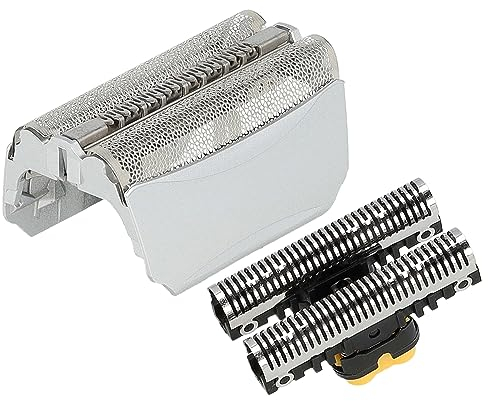 vhbw Kombi-Pack Scherteil kompatibel mit Braun 8986, 8987, 8970, 8975, 8985, 8990 Elektrorasierer, Folie + Messerblock, silber