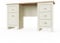 Timber Art Design UK Lisbon Cream Double Pedestal Study Desk, Laptop Computer Desk with 4 Drawers with Cupboard Modern Storage Organizer Unit for Bedroom Hallway Living Room Office - 40Dx135Wx75H cm