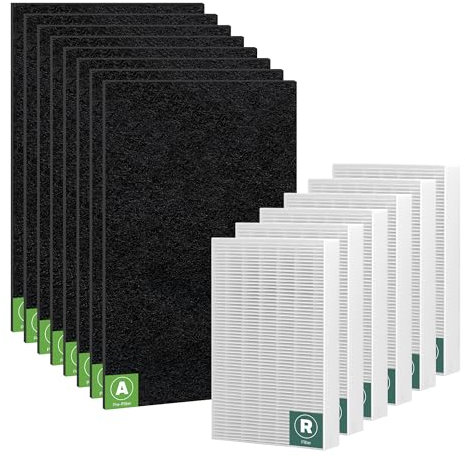 HPA300 HEPA Replacement Filter Honeywell HPA300 Series Air Purifiers HPA300, HPA300VP, HPA304 HPA3300, HPA5300 & HPA8350, True Filter HRF-R3 (6 HEPA and 8 Activated Carbon Pre-Filter)