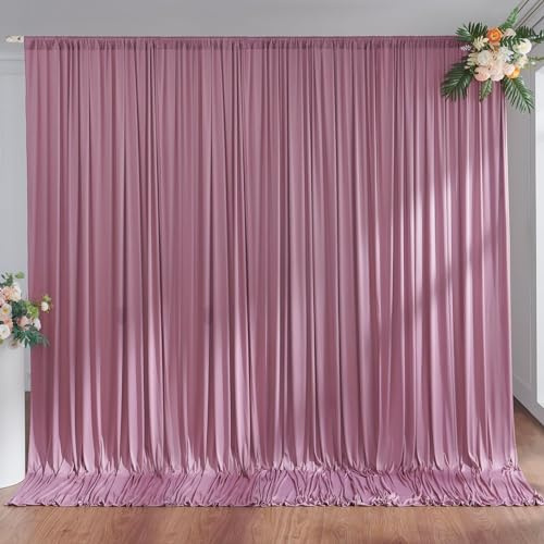 Tenda rosa polvere 3x3 m per fondali, tenda per sfondo feste rosa polvere, sfondo matrimonio rosa polvere in poliestere, tende per sfondo rosa polvere per compleanno baby shower battesimo addio al