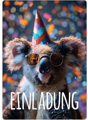 PACKLIST Einladungskarten Kindergeburtstag Mädchen & Junge – 12x Koala-Einladungskarten für Unvergessliche Geburtstagsfeiern – Perfekt für Ihre Feier! Bringen Sie Kinderaugen zum Strahlen!