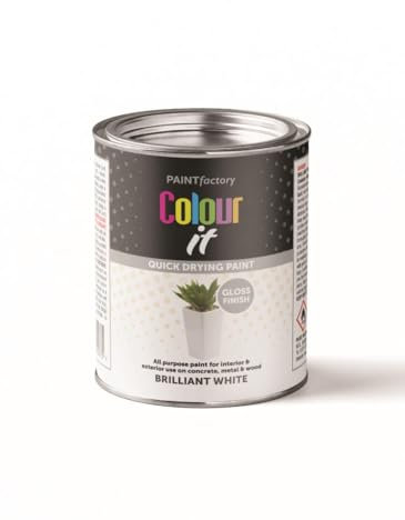Inspired Essentials 300ml Non Drip Paint Tin Exterior Interior Hard Drying Performance Multi-Purpose Tin for Metal, Wood, Plastic, Walls with Perfect Finish (2, White Gloss)