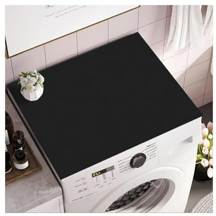 Funda Lavadora Carga Superior, 60 x 60 cm, Cubre Lavadora, Protección Contra el Polvo, Funda para Lavadora Antideslizante, Almohadilla Universal para Lavadora (Negro)