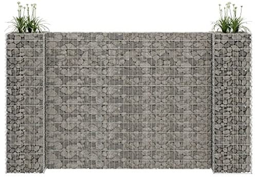 Rasen & Garten, Gartenarbeit, Töpfe & Pflanzgefäße, H-Form, Gabionen-Pflanzgefäß, Stahldraht, 260 x 40 x 150 cm