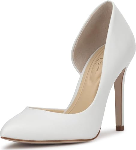 Jessica Simpson Women's Prizma D'Orsay Pump, Bright White Leather, 9