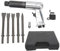 Air Hammer Kit, 150mm Short Barrel Heavy Duty Pneumatic Chisel Drill Tool Power Hammer with Air Pump Joint Elastic Spring for Car Repair Brake Pad Removal (250mm Long Barrel)