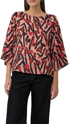 s.Oliver Damen Bluse – Satin, All-Over-Print, Regular Fit