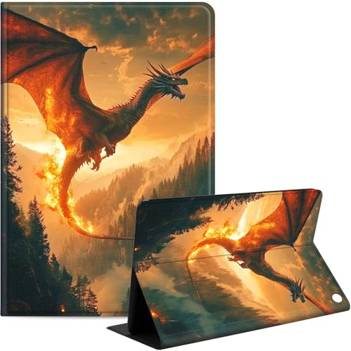 Schutzhülle für Fire HD 10 Tablet für Kindle Fire HD 10/10 Plus 13. / 11. Generation 2023 / 2021, schlanke Schutzhülle aus PU-Leder mit Standfunktion, automatischer Aufwach-/Schlafmodus