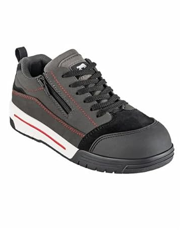 Bullstar Sicherheitsschuh JUMPX S1P (Farbe grau/schwarz, Größe 43, Weite 10, Unisex, mit Stahlkappe, atmungsaktiv, rutschhemmend, Arbeitsschuhe, Schutzschuhe) 2664-0-100-43