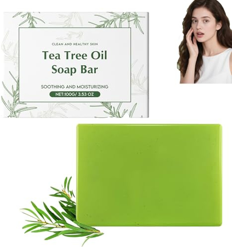 Tea Tree Oil Cleansing Soap, Gentle and Nourishing, Everyday Cleaning, Refreshing Odor Controlling, Smooth Skin, Improve Dullness, Moisturizing Exfoliation, Suitable for Foot and Body Soap (1pcs)