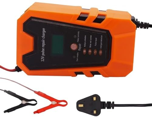 12V 6A Automatic Car Battery Fast Charger, Smart Pulse Repair Trickle Maintainer, 8 Stage CPU Control for AGM, GEL, EFB & Lead-Acid Batteries 6-150 Ah (UK Plug)