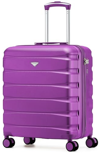 Flight Knight Lightweight Travel Suitcase 56x45x25cm | Hard Shell Carry On Luggage with Aluminum Telescopic Handle, 8 Wheel & TSA Lock | Approved for British Airways, Jet2 & EasyJet Overhead Bag