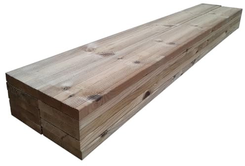 Lot de 10 lames de terrasse KDI striées lisses 140 cm (2,03 m²) 27 x 145 mm