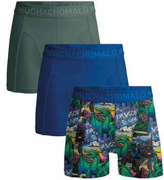 Muchachomalo Herren Boxershorts 3er-Pack, Print, Baumwolle, Elastischer Bund