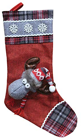 Nikolausstiefel Weihnachtsstrumpf Geschenketasche Elch Rentier Weihnachtsdeko Nikolausstrumpf (45 cm)