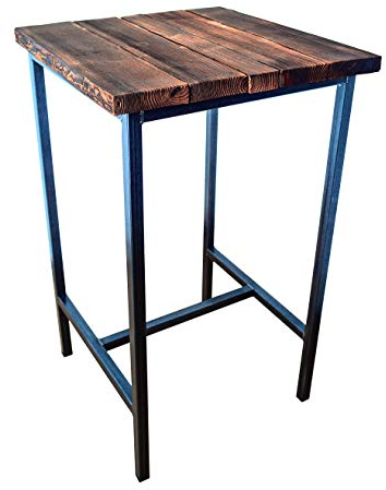 CHYRKA® Bartisch Stehtisch Barhocker Barstuhl BarMöbel SAMBOR Loft Vintage Bar Industrie Design Handmade Holz Metall (Tisch 60x60)