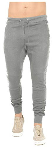 MyShoeStore Mens Slim Fits Tracksuit Bottoms Skinny Joggers Sweat Pants Fleece Jogging Ribbed Cuffed Ankle Waist Band Casual Gym Work Out Combat Track Jog Trousers Sweat Pants (Fleece Charcoal,XL)