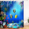 LB Unterwasserwelt Duschvorhang Fische und Korallenriff in der Tiefsee Polyester Stoff Lang Bad Vorhänge Wasserdicht Anti Schimmel Badezimmer Deko Heimzubehör mit Vorhanghaken,180X200cm