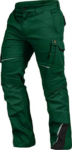 Leibwächter Flex-line Arbeitshose Herren – grün/schwarz – Gr. 90 – Bequeme Workwear mit Elastan (Spandex) – 60°C waschbar & trocknergeeignet – erhöhte Reißfestigkeit – für verschiedenste Berufe