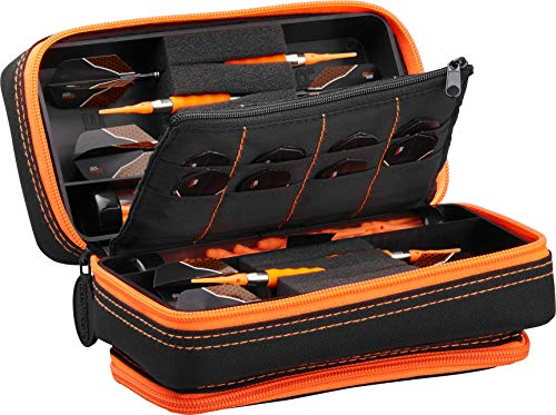Casemaster Unisex-Erwachsene Plazma Pro Black with Orange Trim Dart Case and Phone Pocket Etui, Orangefarbener Rand