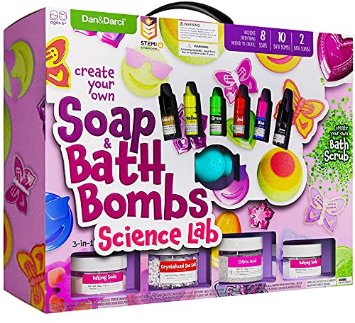 Seife & Badebomben Selbermachen Kit für Kinder - Seife-Herstellen Kit, um Ihre eigenen Badebomben, Seifen & Bad Scrubs zu machen : 3-in-1 Wissenschaft Kit für Kinder : Geschenk für Mädchen und Jungen