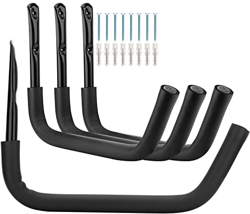 Ganchos para Kayak de Garaje, 4 Rack de Pared para Almacenamiento Interior y Exterior, Para Colgar en la Pared, para Canoa, Tabla de Surf o Snowboard
