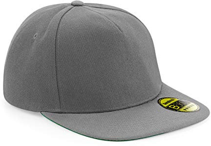 Beechfield Unisex 5-Panel Cap Grau Grau Snapback Cap Mütze
