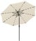 SONGMICS Sonnenschirm 300 cm mit LED-Solar-Beleuchtung, 32 LED-Lämpchen, UV-Schutz UPF 50+, beidseitig um 30° knickbar, für Garten, Terrasse, Pool, Balkon, ohne Ständer, beige GPU033M01