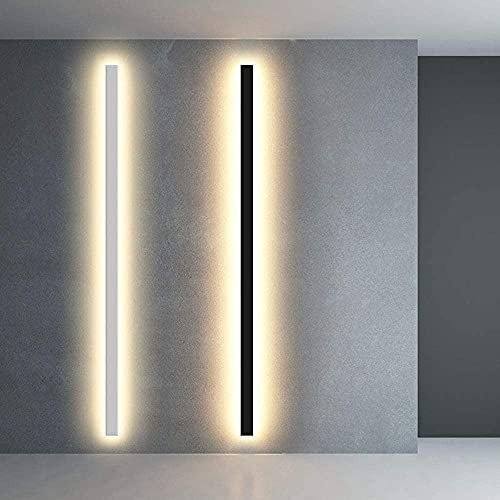 LED Applique da parete interni nero angolo minimalista lampada da parete lunga striscia di luce bianco caldo corridoio scale comodino camera da letto alluminio illuminazione da parete(Bianco,150cm)