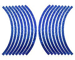 ihreesy 16 Stück Reflektierende Felgenrandaufkleber,10 Zoll Bling Bling Nachtsichtbarkeit Felgenaufkleber Selbstklebende Wasserdichte Reflektorband für Auto Motorrad Fahrrad,Blau