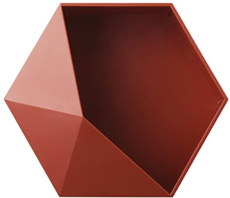 Tablette Murale Hexagon Schweebergal 22 X 25.5 X 8.5Cm Maison Murale Décoration De Maison pour Salon, Salle De Bain, Cuisine,Rouge