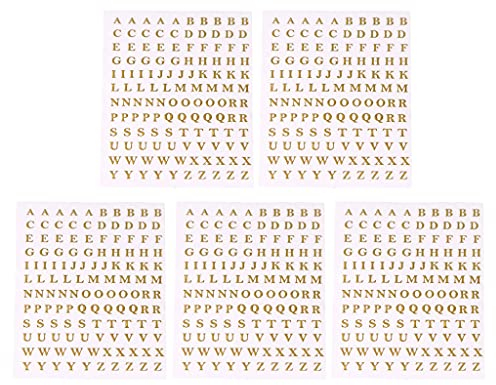 BMBN UV-Epoxidharz-Füllungen, 5 Blatt Metall Englische Buchstaben Aufkleber Epoxidharz-Formfüllungen Schmuckherstellung Füllmaterial DIY Kunsthandwerk Dekor Gold